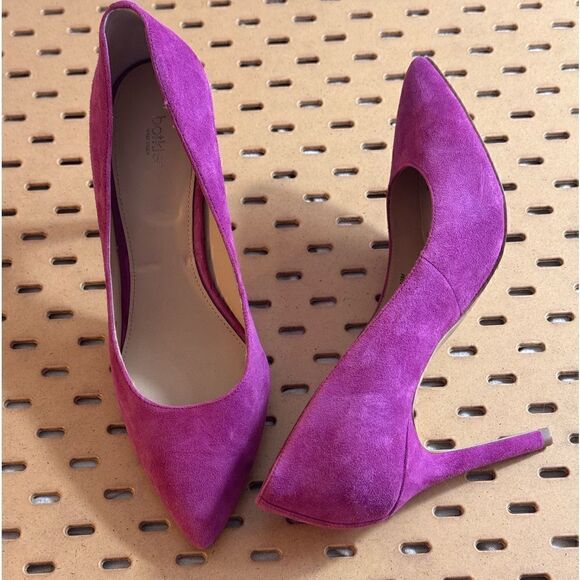 Botkier shoes Womens Sz 10 M high heels Leather suede Marci Raspberry Fizz Pump - Picture 3 of 14
